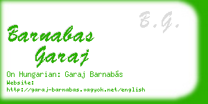 barnabas garaj business card